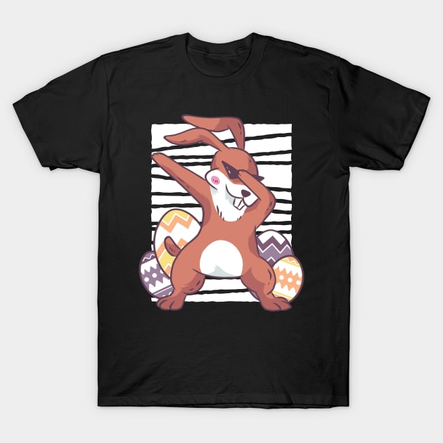 Vintage Style Dabbing Bunny Design T-Shirt by CoolArts